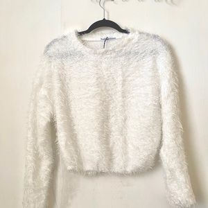 ZARA Faux Fur Fuzzy Sweatshirt Top